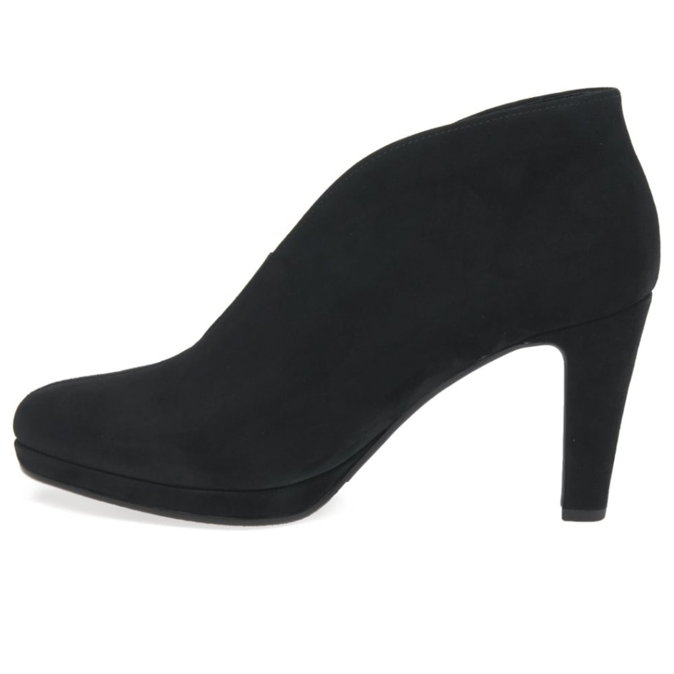 Amien Womens Modern Slip On Ankle Boots Black Suede Gabor