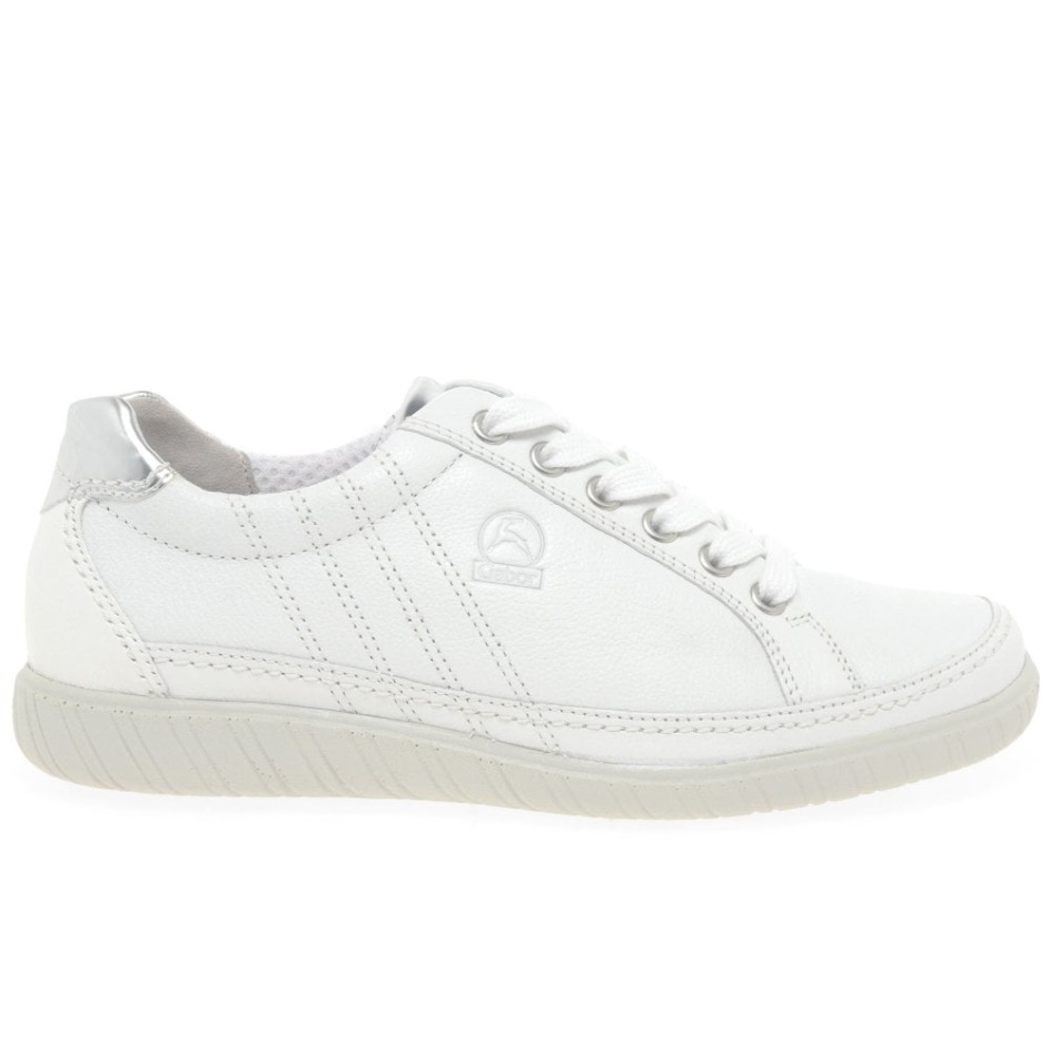 Amulet Womens Wide Fit Sneakers Gabor White/Argento