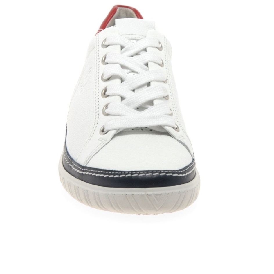 Amulet Womens Wide Fit Sneakers White/Navy/Red Gabor