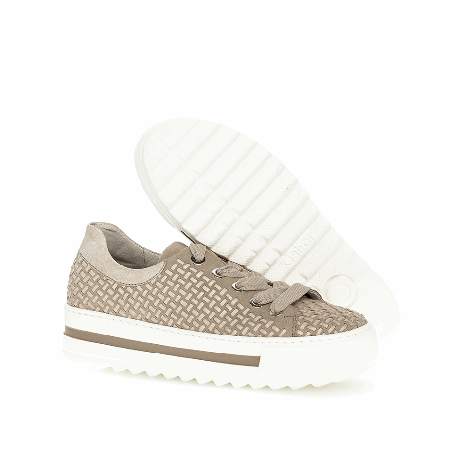 Beige Gabor Platform Sneaker