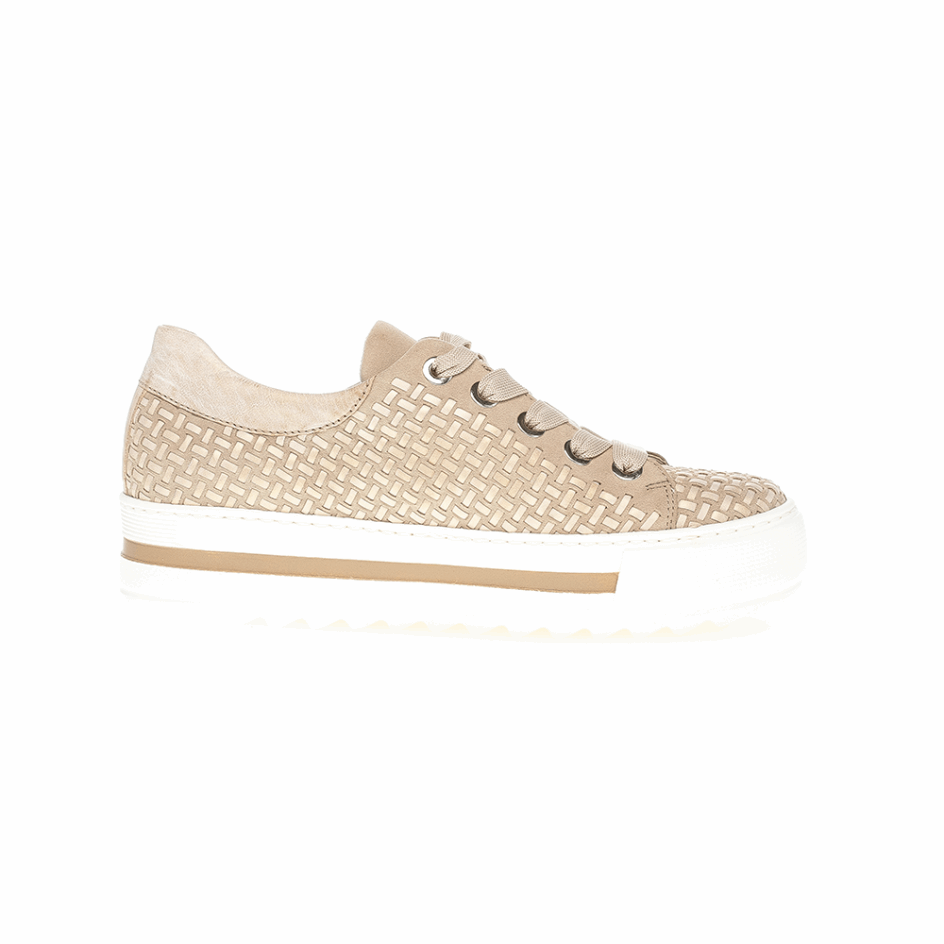 Beige Gabor Platform Sneaker