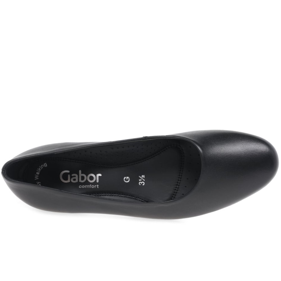 Black Gabor Brambling Womens Court Shoes