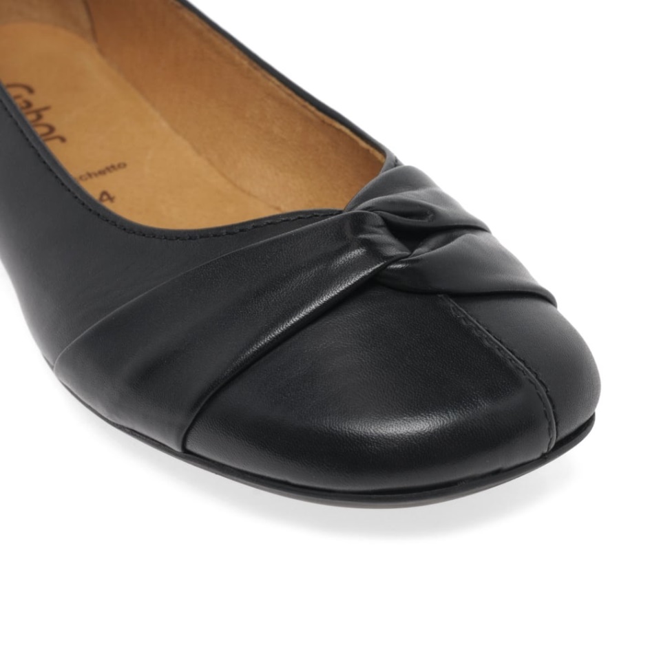 Black Gabor Frost Womens Ballerina Pumps