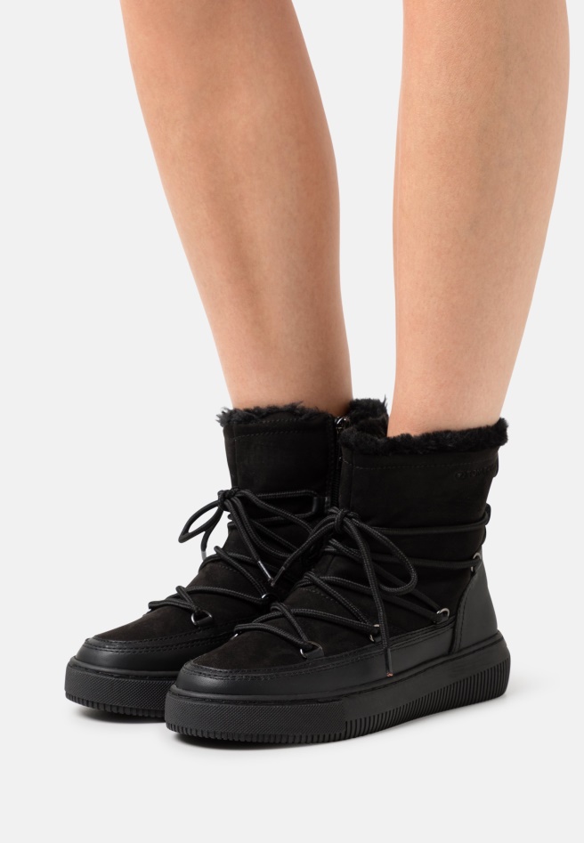 Black Gabor Lace-Up Ankle Boots