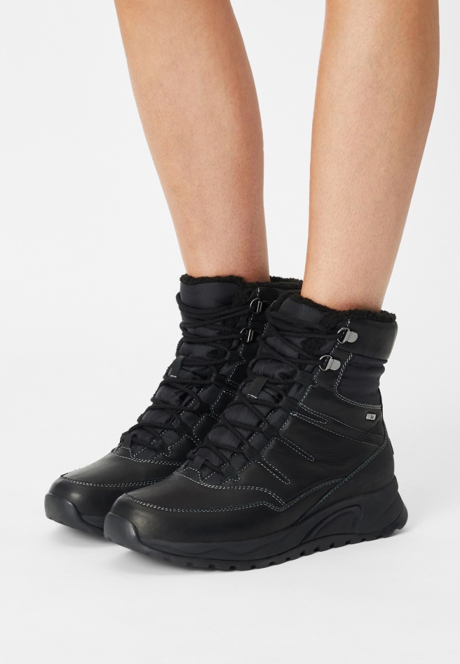 Black Gabor Lace-Up Ankle Boots