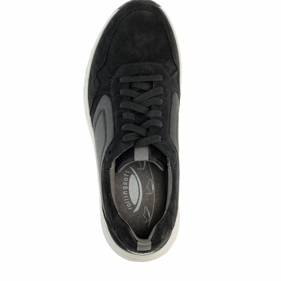 Black Gabor Men Rolling Soft Trainer