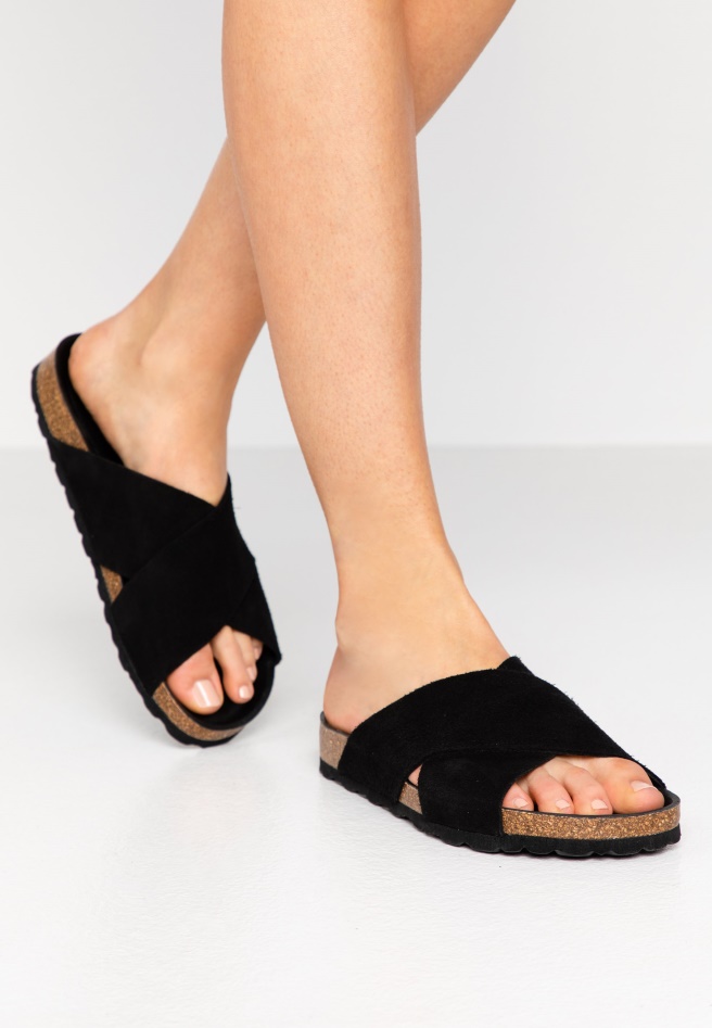 Black Gabor Mules