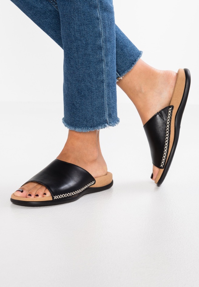 Black Gabor Mules