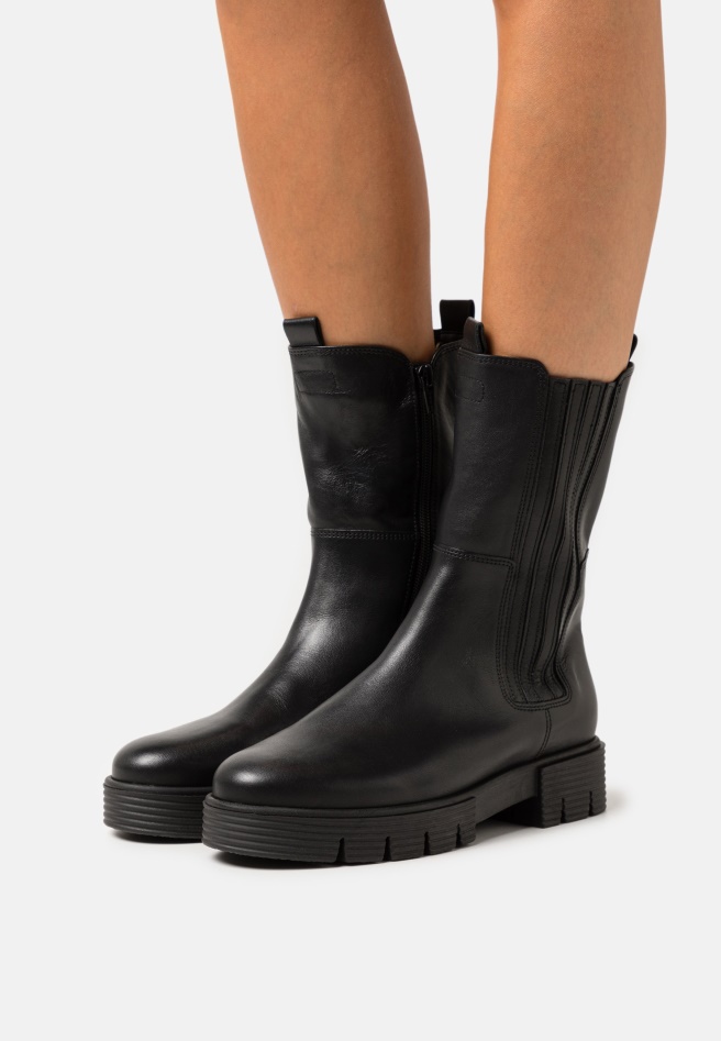 Black Gabor Platform Ankle Boots