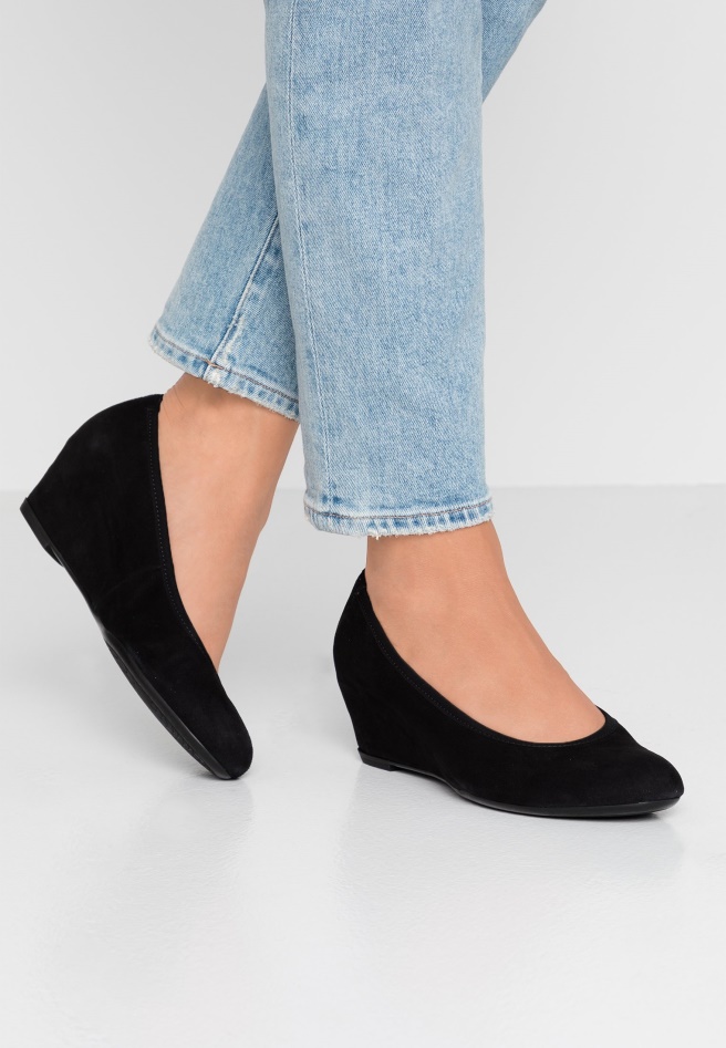 Black Gabor Platform Heels Women