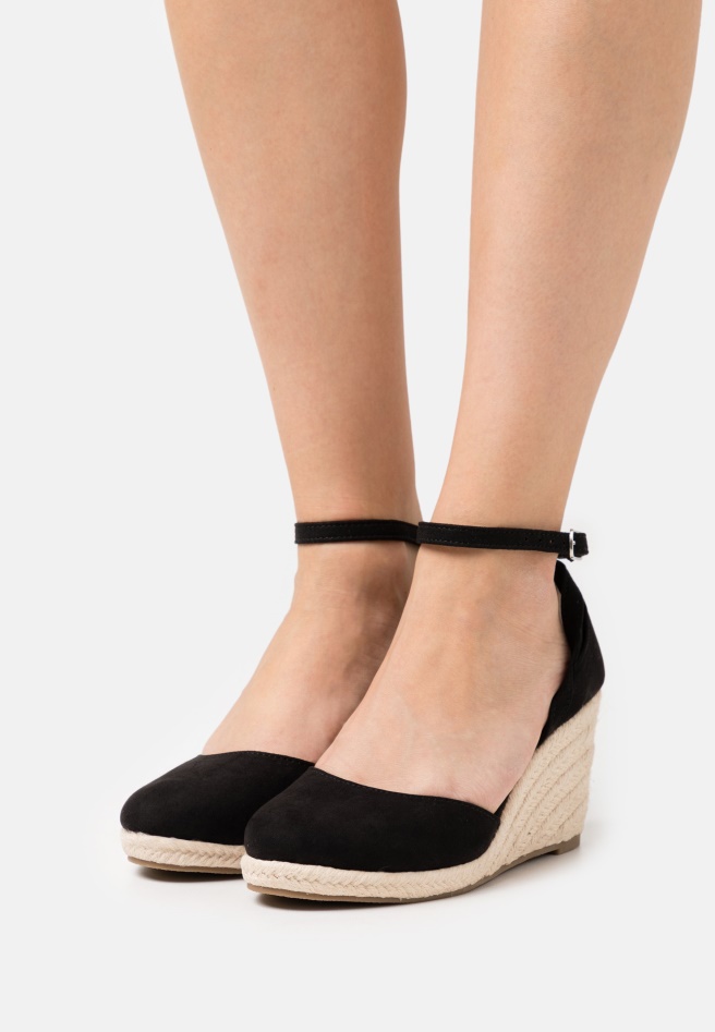 Black Gabor Wedge Close Toe - Platform Heels
