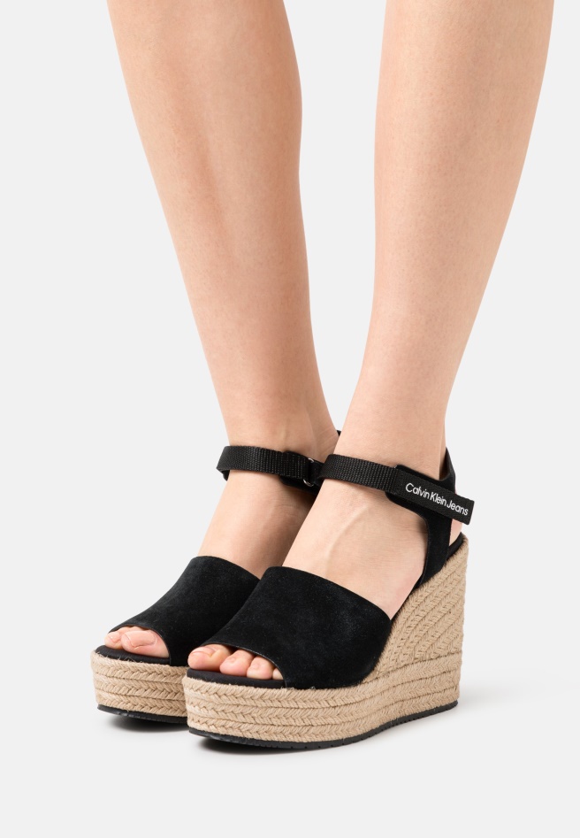 Black Gabor Wedge Close Toe - Platform Heels