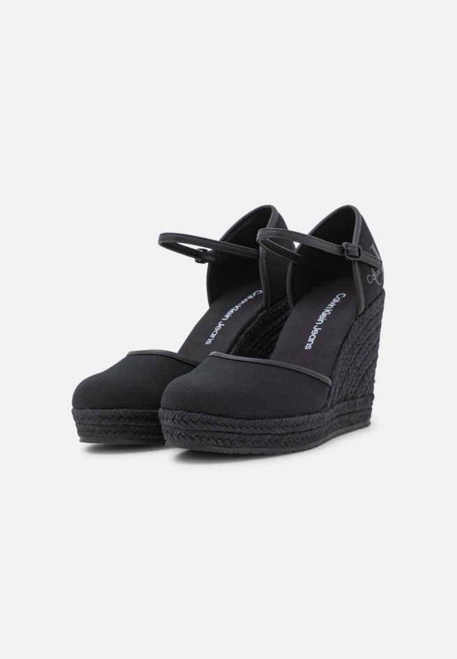 Black Gabor Wedge Close Toe - Platform Heels