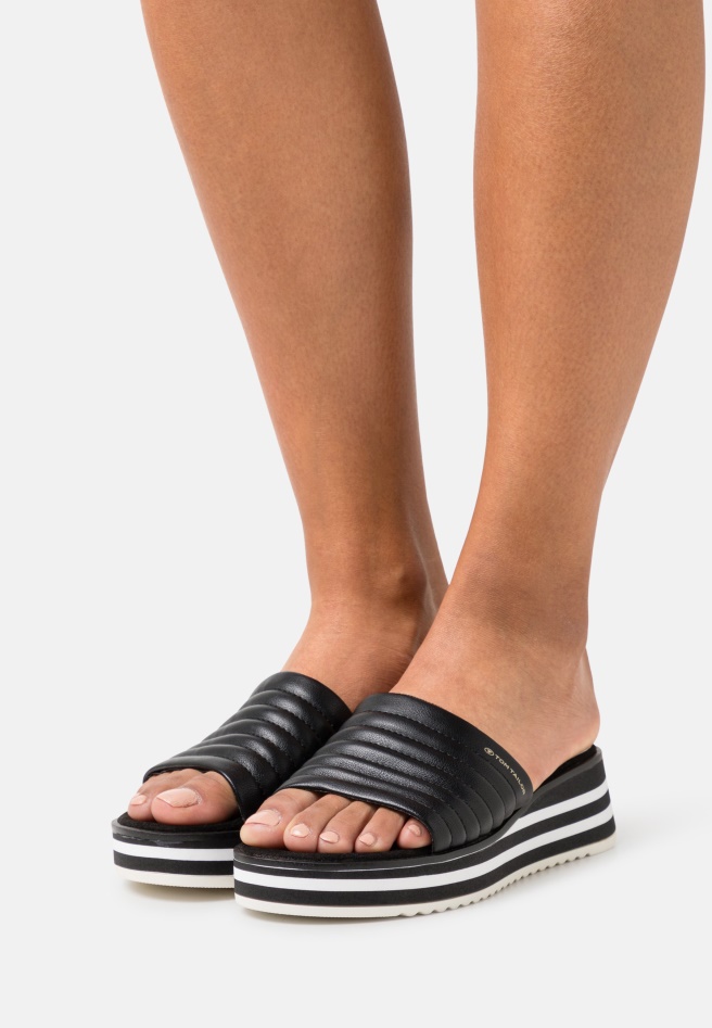 Black Gabor Wedge Close Toe - Platform Heels