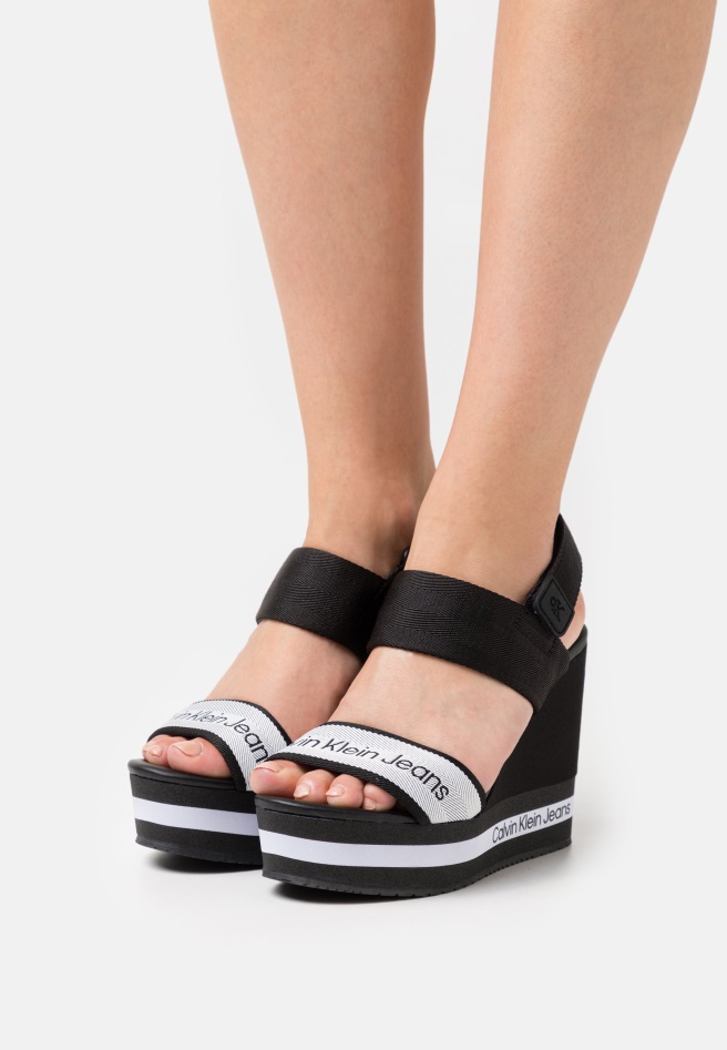 Black Gabor Wedge Close Toe - Platform Heels