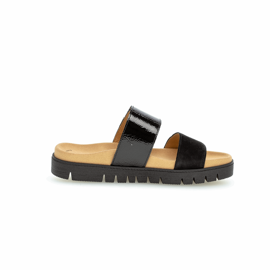 Black Slipon Sandal Gabor