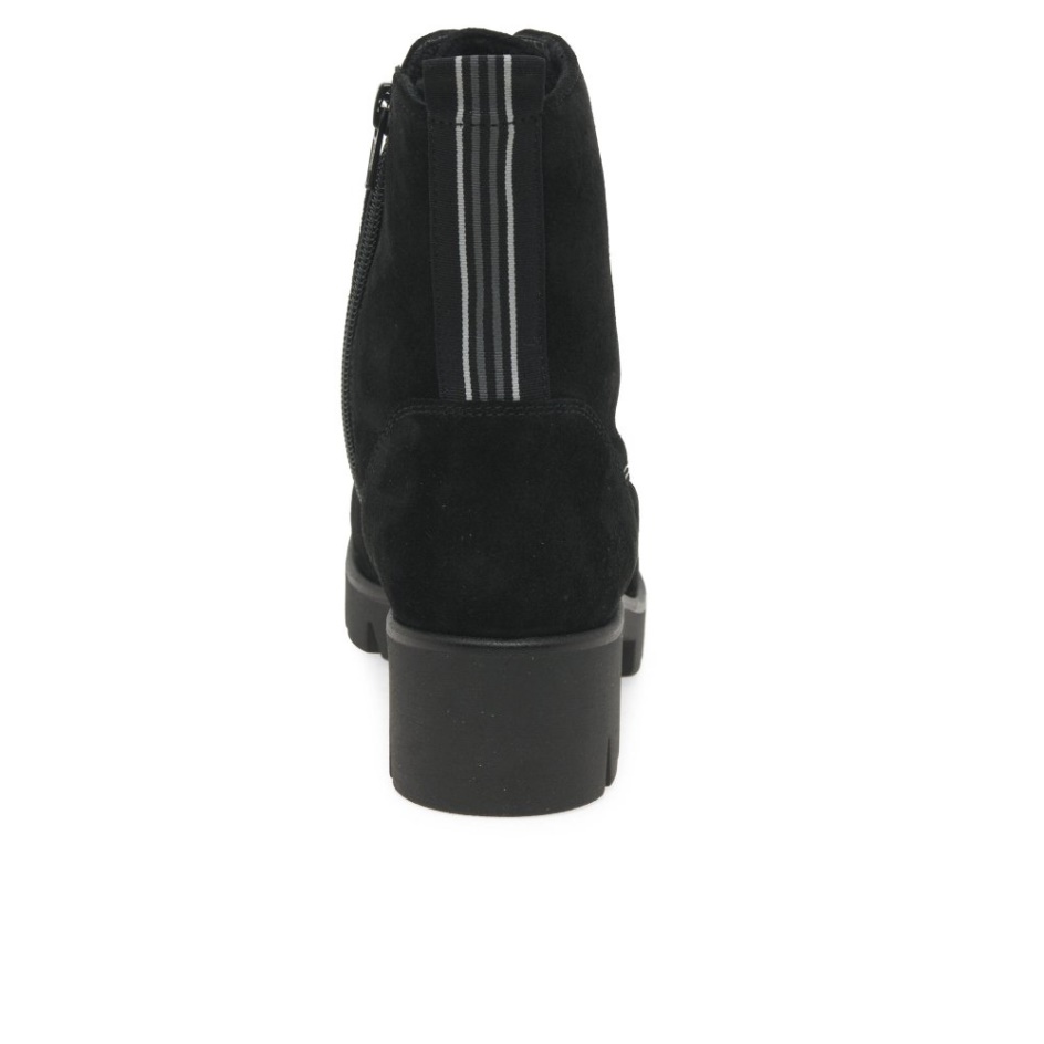 Black Suede Gabor Baccara Womens Ankle Boots