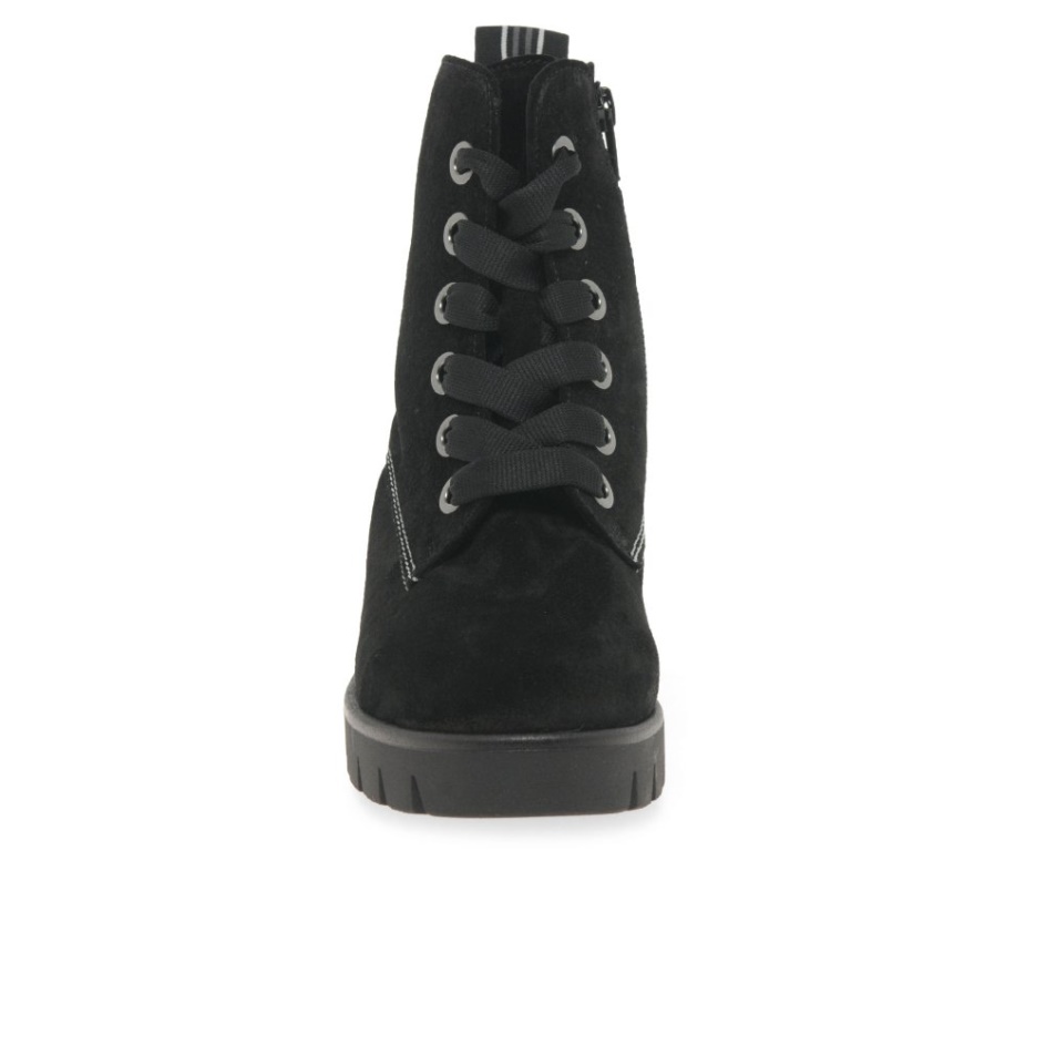 Black Suede Gabor Baccara Womens Ankle Boots