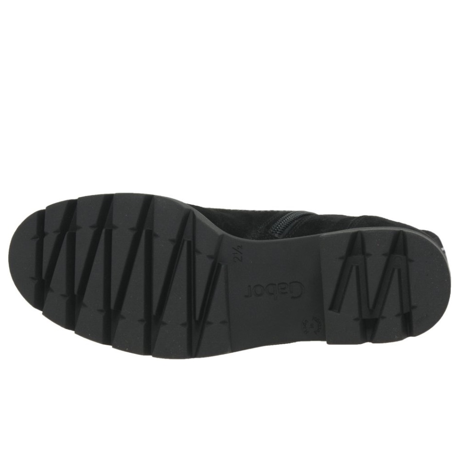 Black Suede Gabor Baccara Womens Ankle Boots