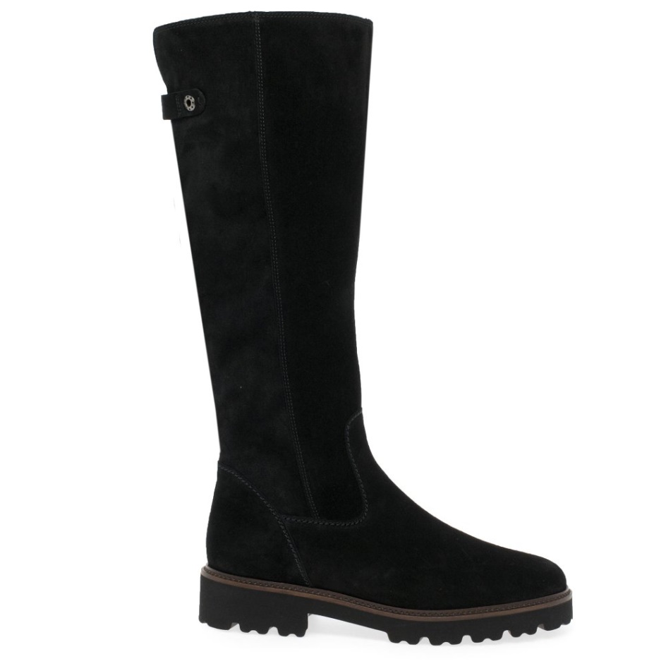 Black Suede Gabor Be- Bop M Womens Knee High Boots