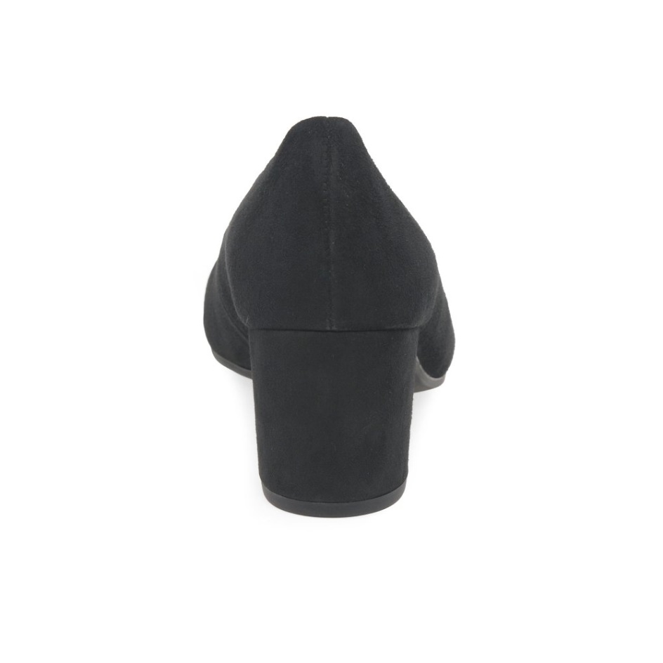 Black Suede Gabor Kayo Ladies Court Shoes