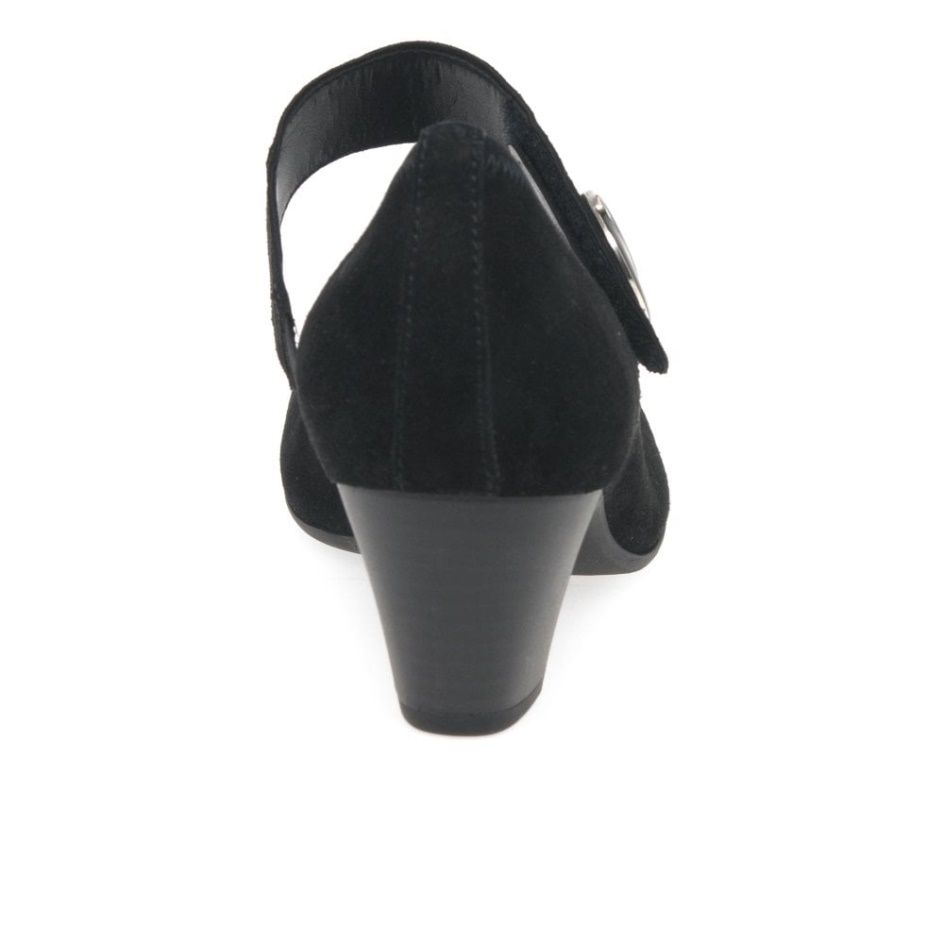 Black Suede Gabor Nola Womens Mary Jane Court Shoes