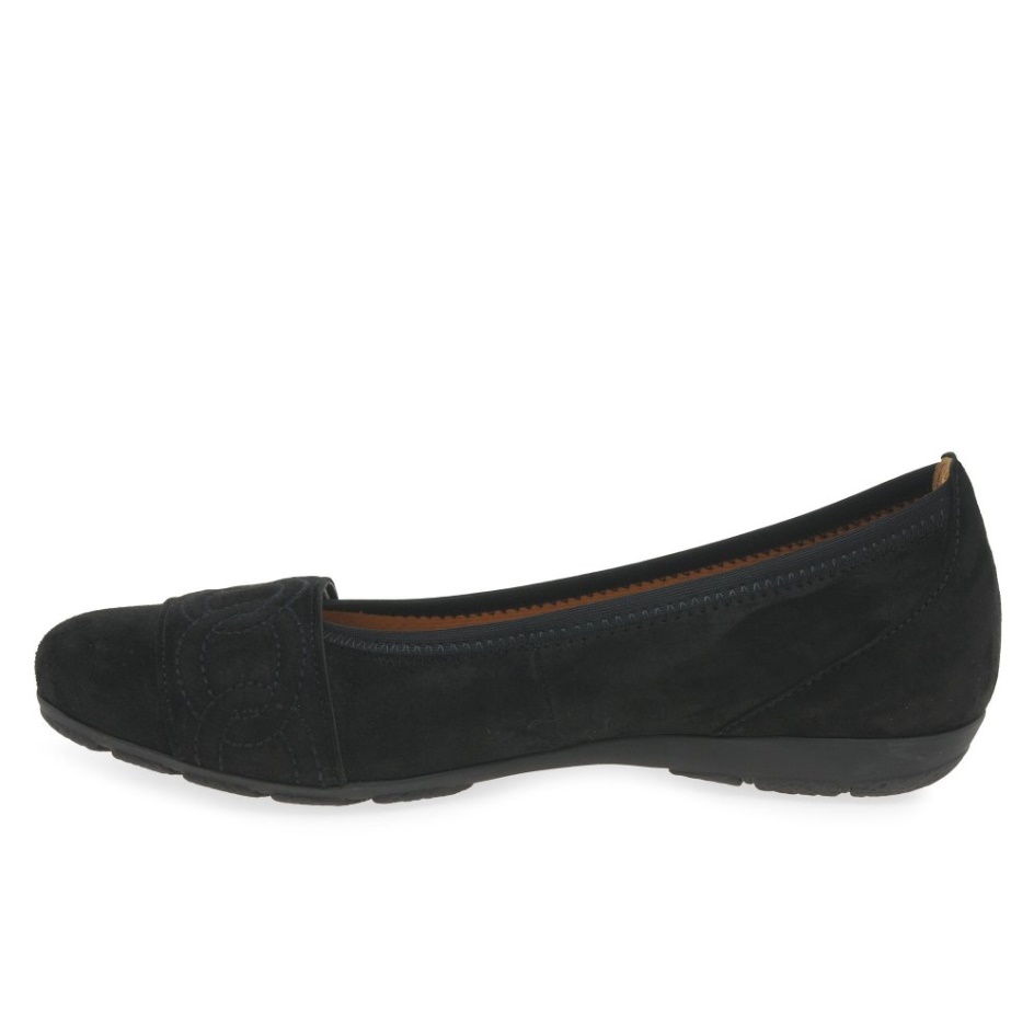 Black Suede Resemblance Ladies Shoes Gabor