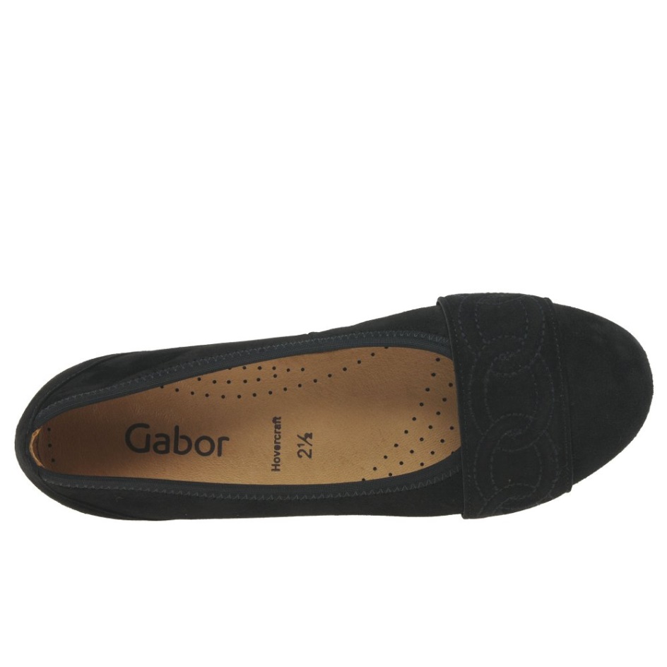 Black Suede Resemblance Ladies Shoes Gabor