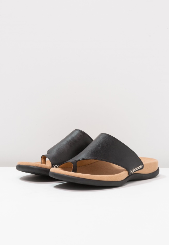 Black T-Bar Sandals Gabor