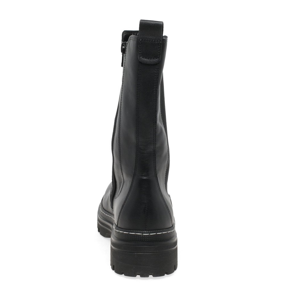 Black/White Stitch Gabor Gaby Womens Calf Length Boots