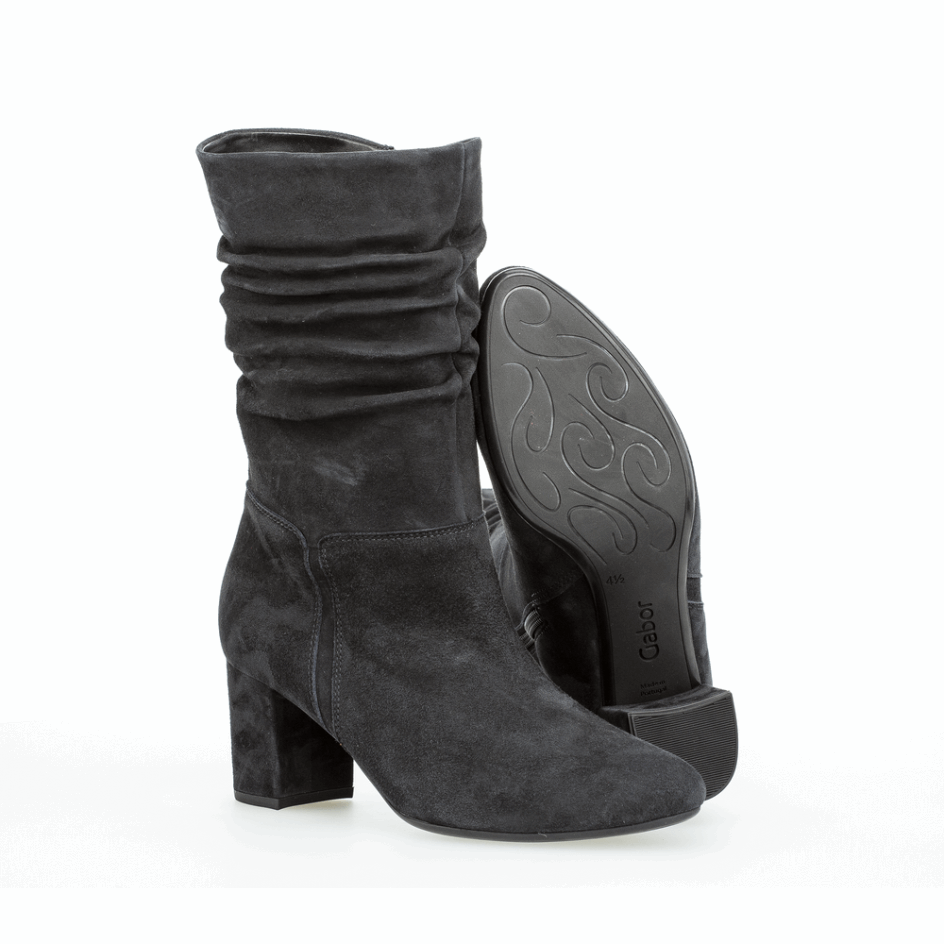 Block Heel Slouch Midboot Navy Gabor