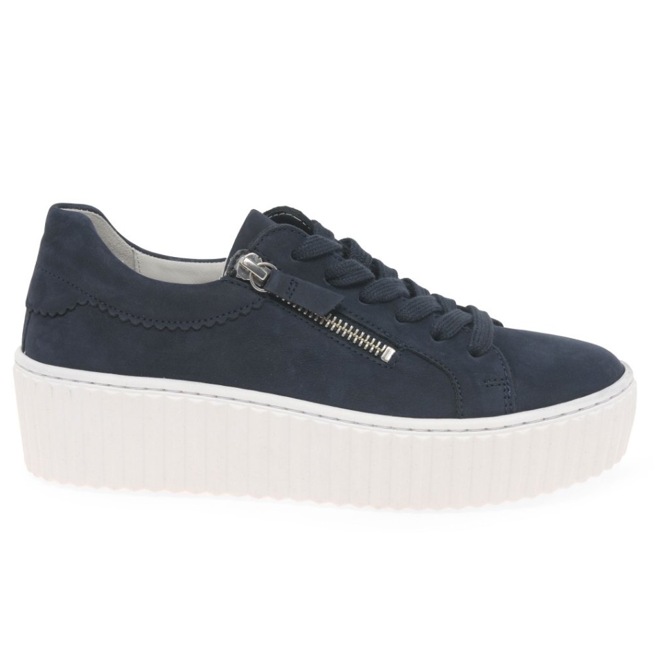 Blue Nubuck Gabor Dolly Ladies Trainers