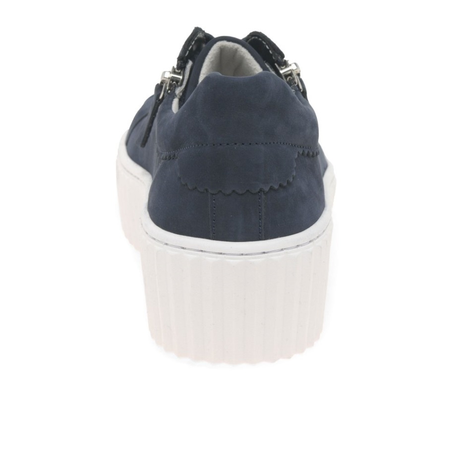 Blue Nubuck Gabor Dolly Ladies Trainers