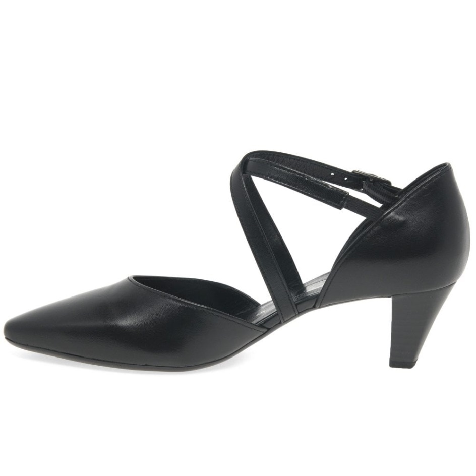 Callow Womens Modern Cross Strap Court Shoes Black Gabor