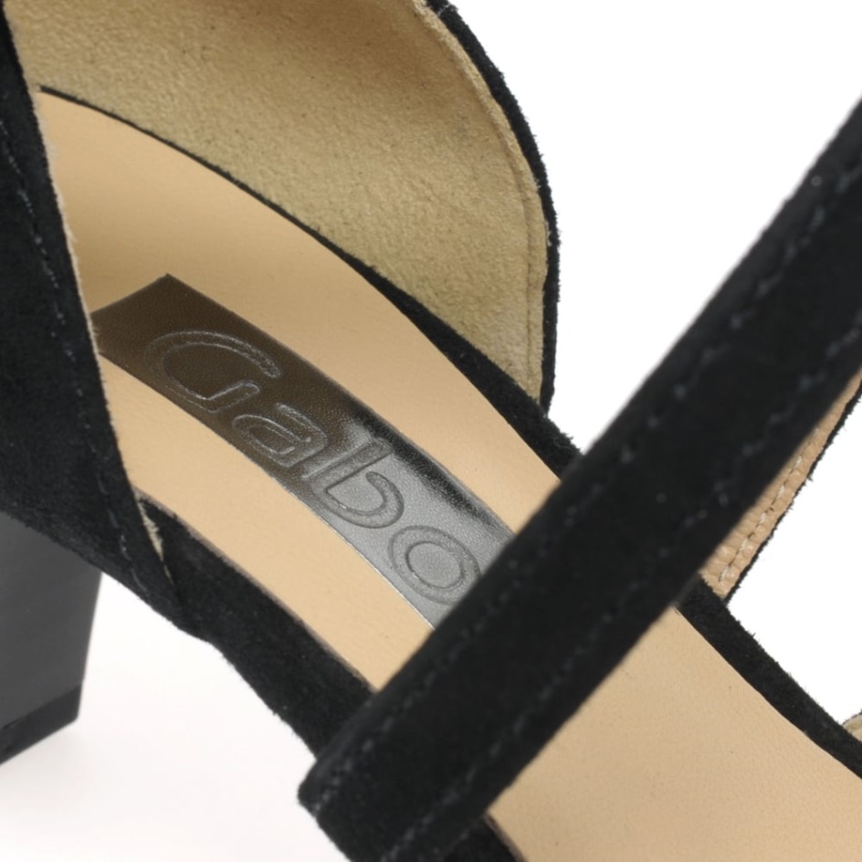 Callow Womens Modern Cross Strap Court Shoes Gabor Black Suede