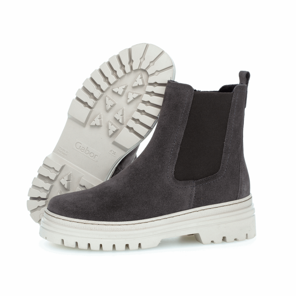 Chelsea Lug Ankle Boot Gabor Dark Grey