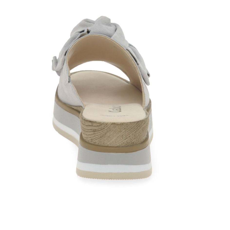 Clinton Ladies Mule Sandals Gabor Light Grey Suede