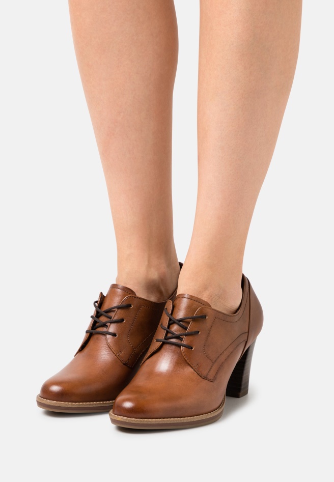 Cognac Gabor Platform Heels