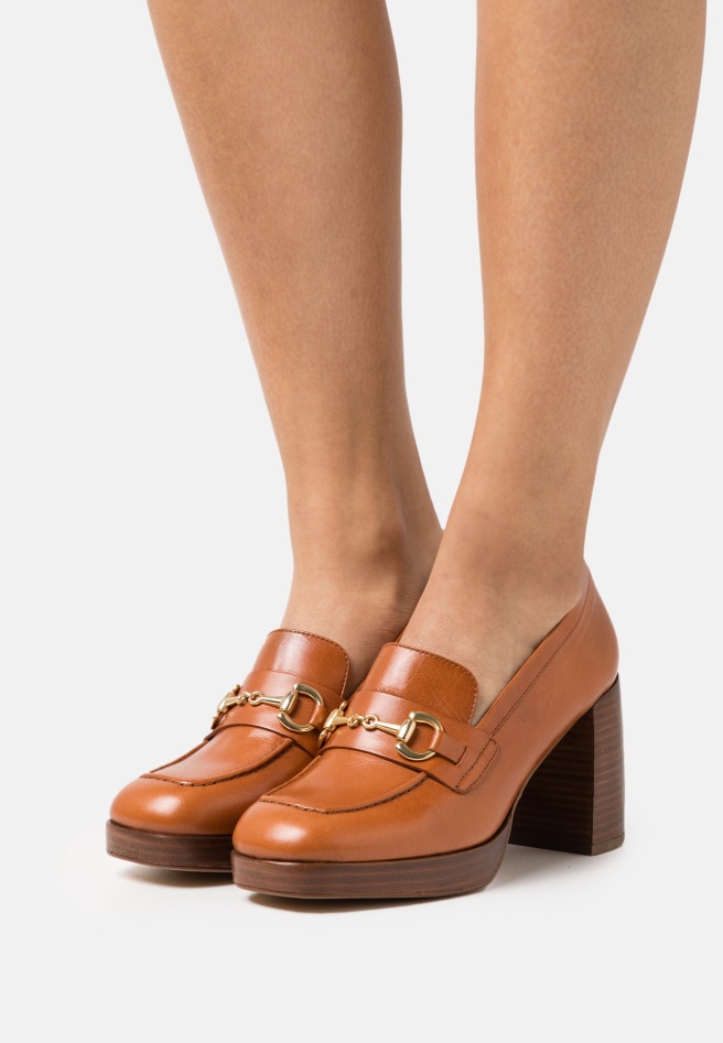 Cognac Gabor Platform Heels