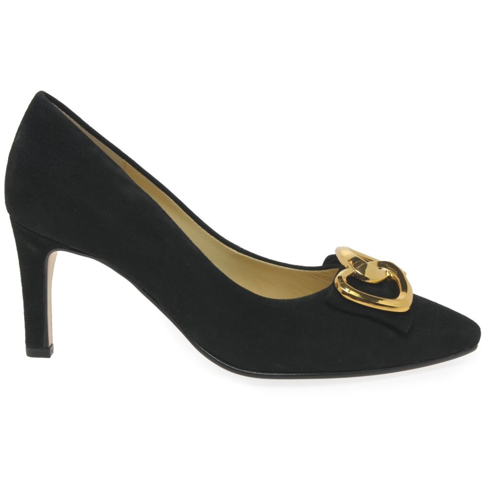 Daniel Ladies Court Shoes Black Suede Gabor
