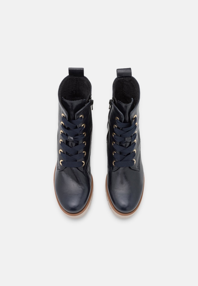 Dark Blue Lace-Up Ankle Boots Gabor