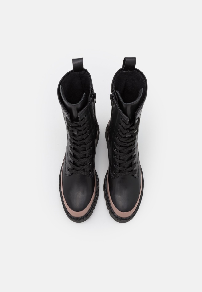 Dark Nude Gabor Lace-Up Ankle Boots