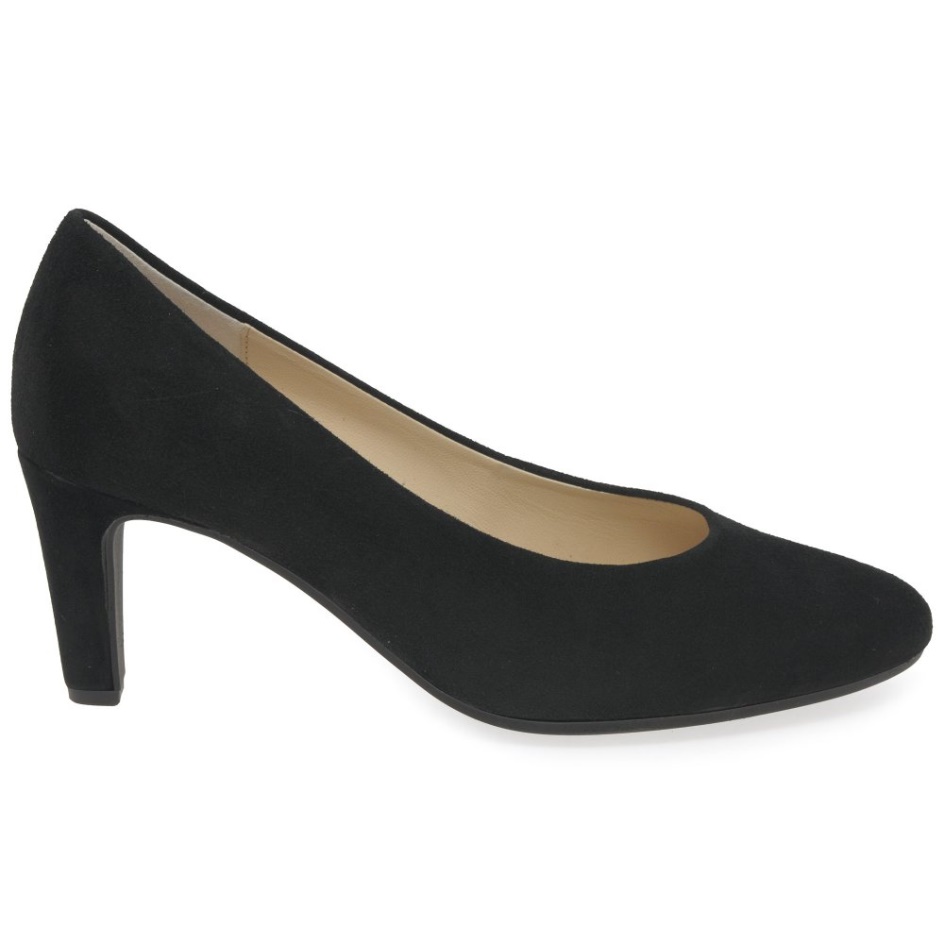 Edina Ladies Court Shoes Gabor Black Suede
