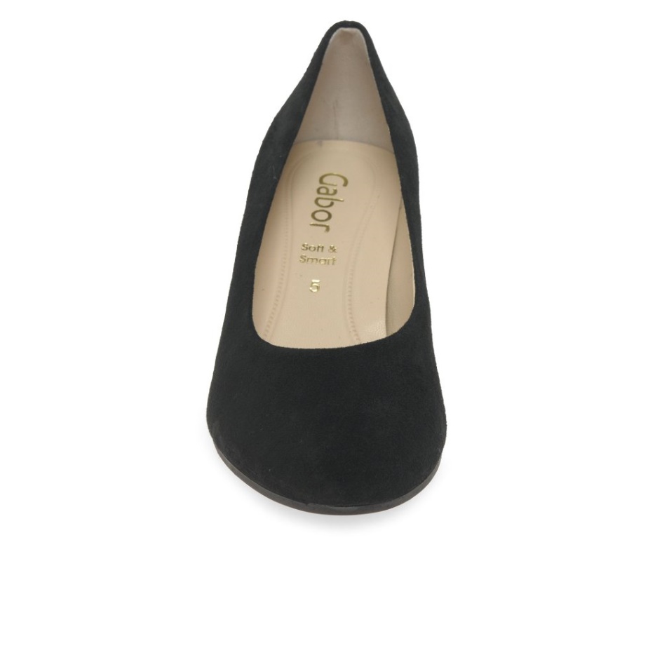 Edina Ladies Court Shoes Gabor Black Suede