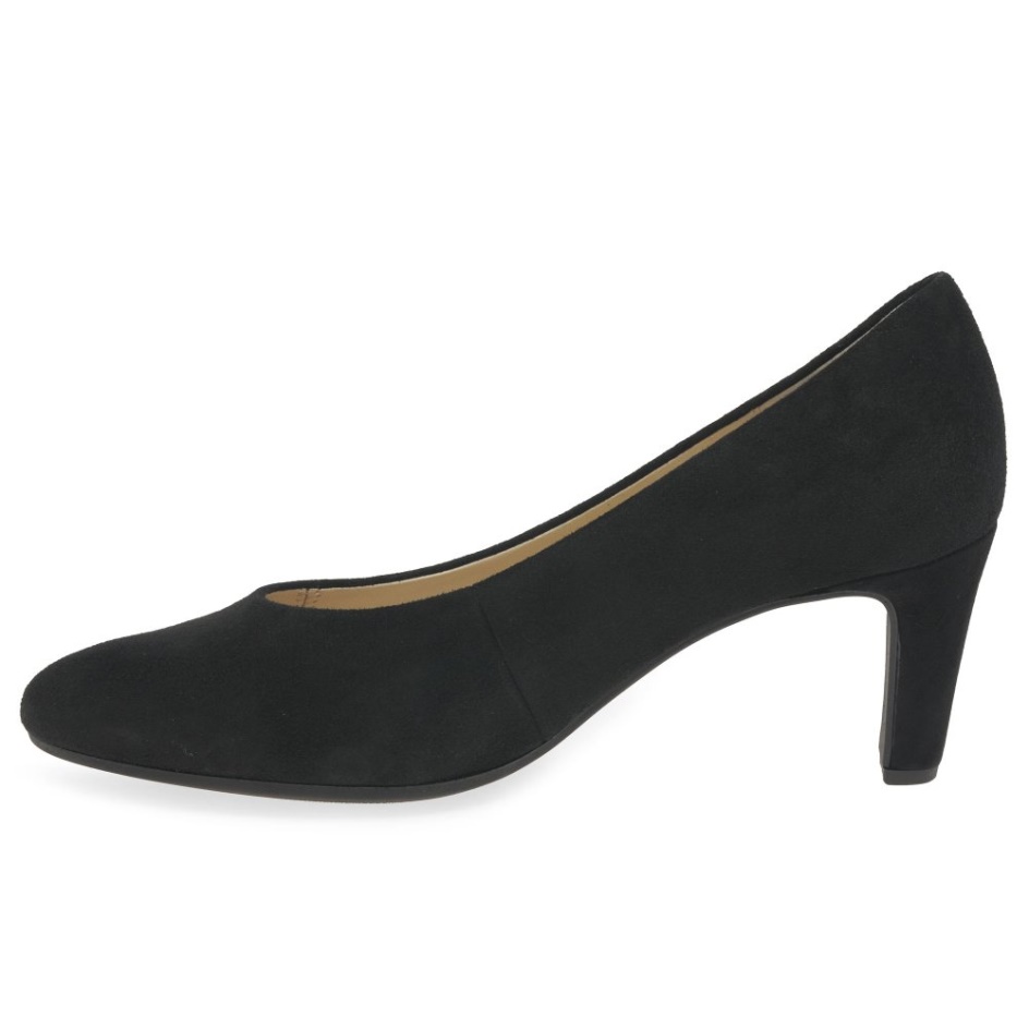 Edina Ladies Court Shoes Gabor Black Suede