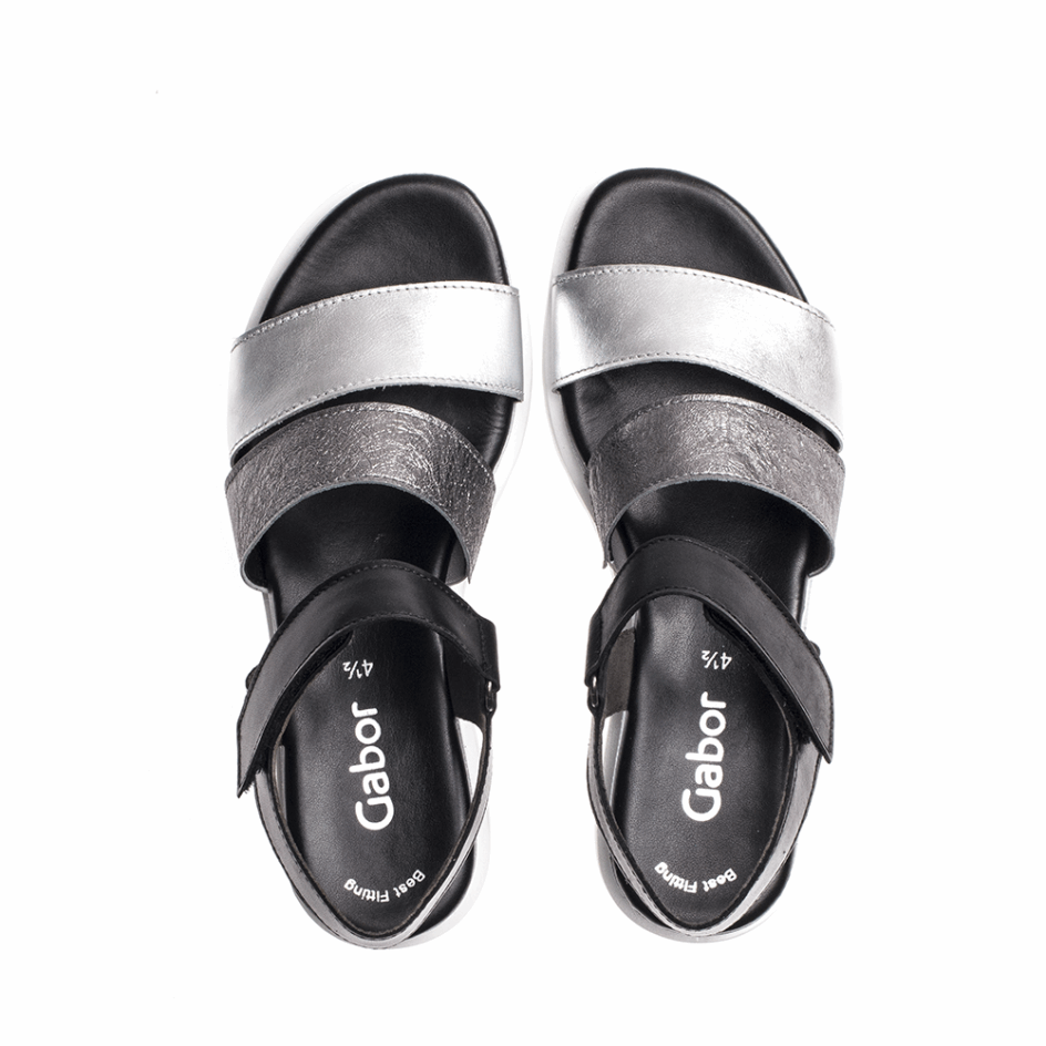 Gabor Anklestrap Sandal Black/Silver