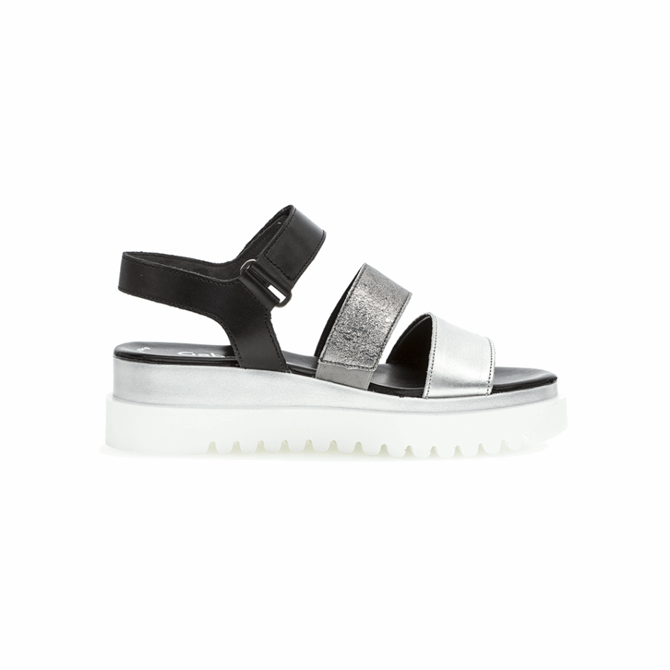 Gabor Anklestrap Sandal Black/Silver
