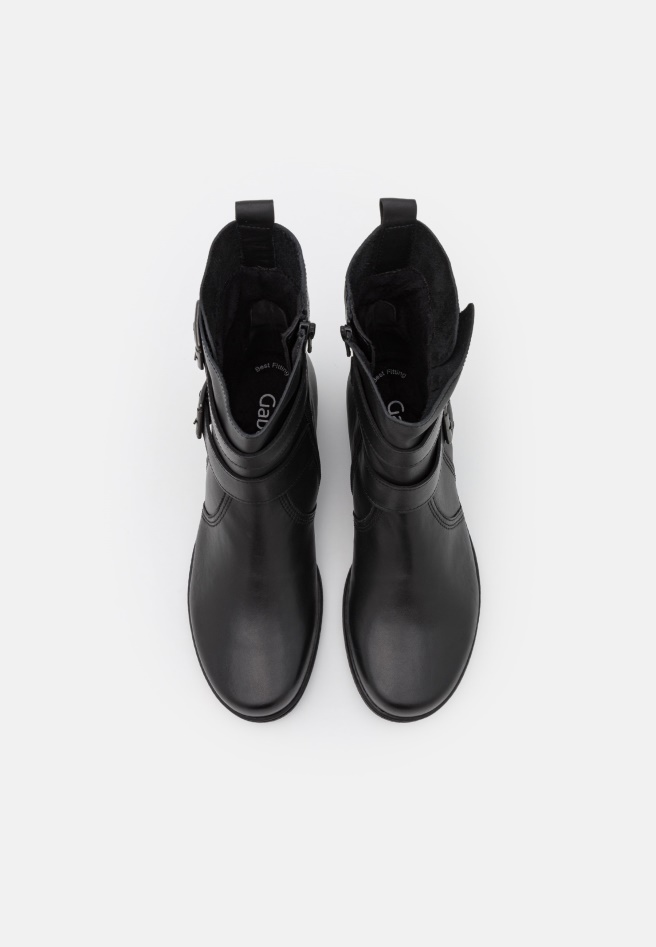 Gabor Black Cowboy/Biker Ankle Boot
