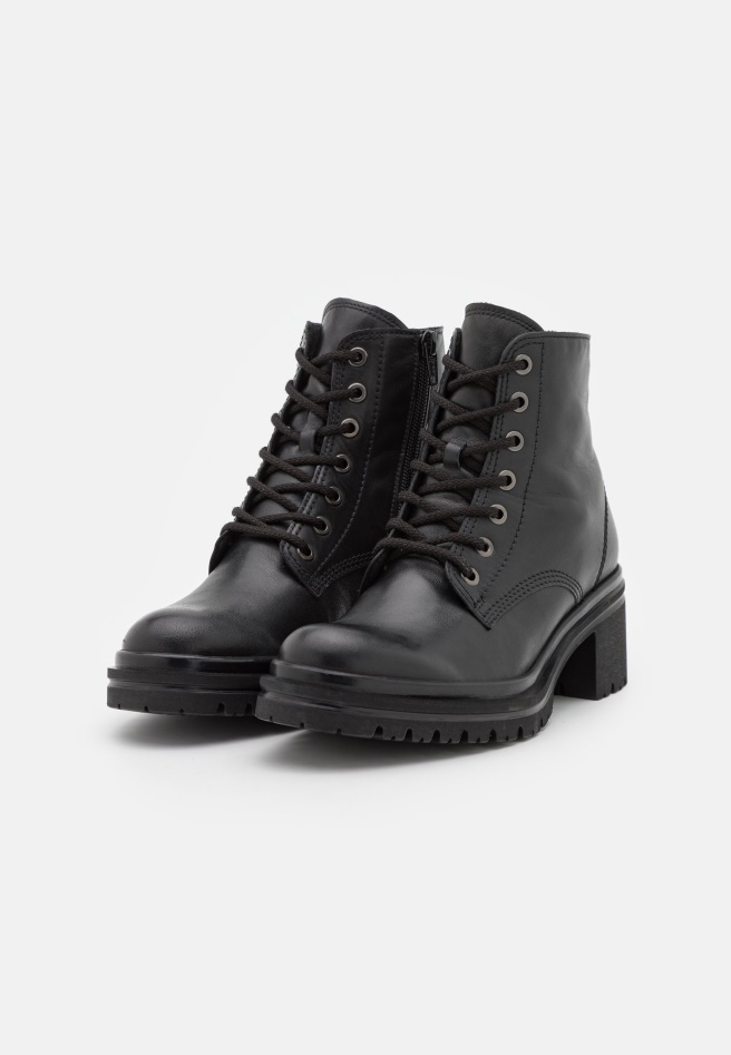 Gabor Black Lace-Up Ankle Boots