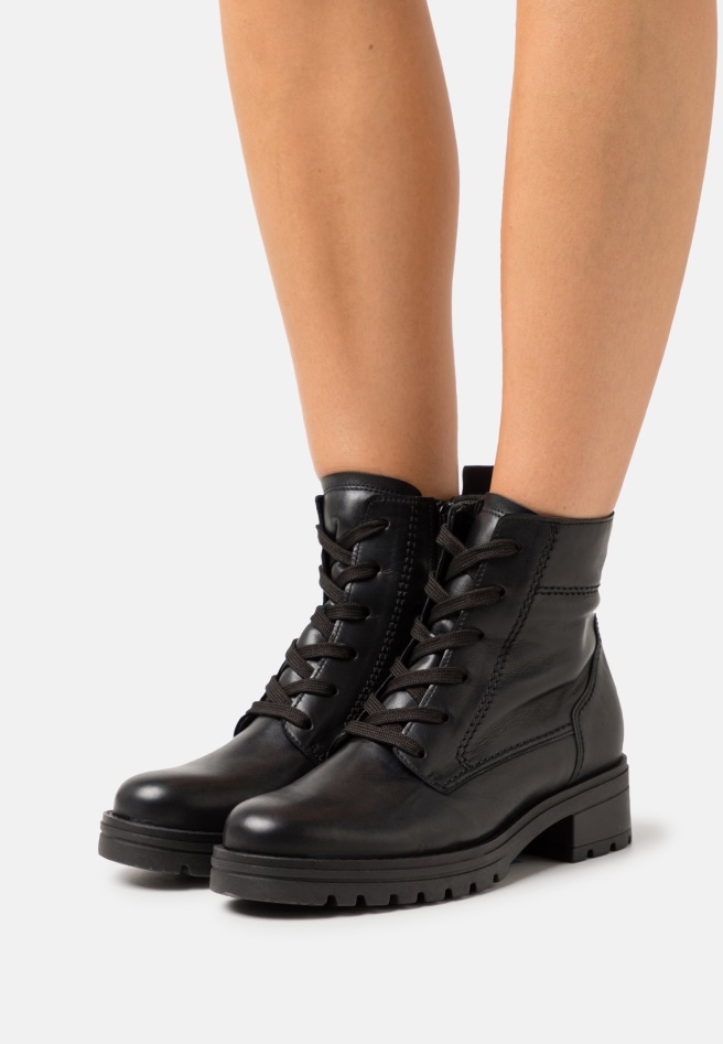 Gabor Black Lace-Up Ankle Boots
